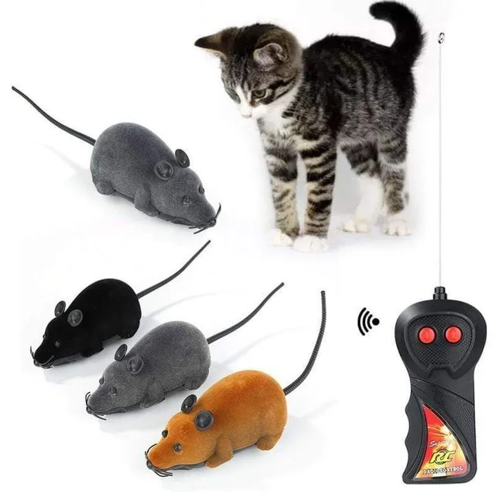 Remote Control Mouse RC Plush Rat Toy for Cat