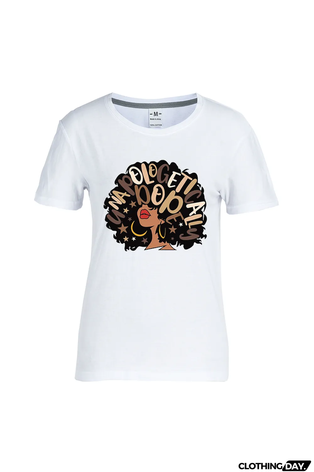 Red Daily Vintage Print Patchwork Letter O Neck T-Shirts