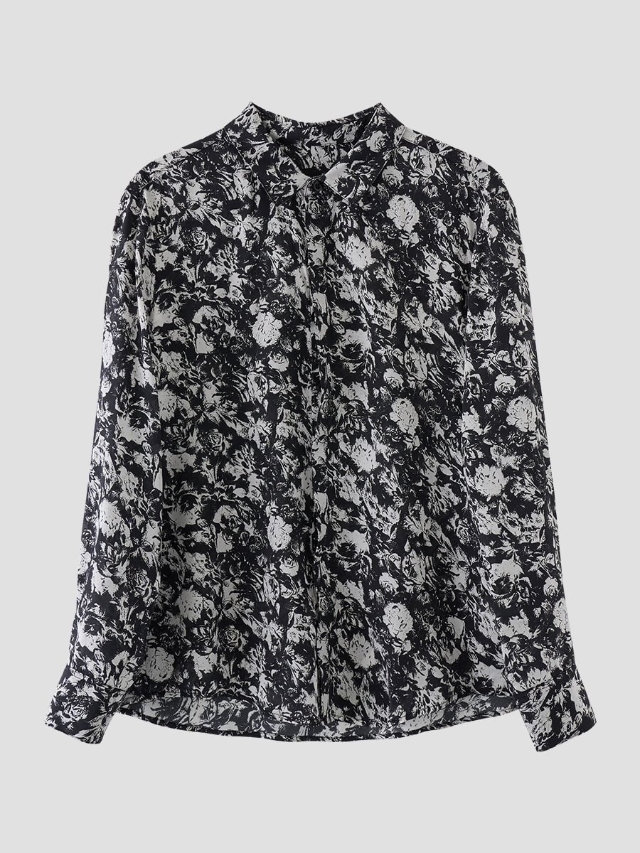 Women Boho Office Casual Balloon Long Sleeve V-Neck Sexy Loose Shirts Plus Size Blouse Tops | EGEMISS