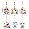 6Pcs Diamond Painting Double Side Dragon Keychain for Home Decor