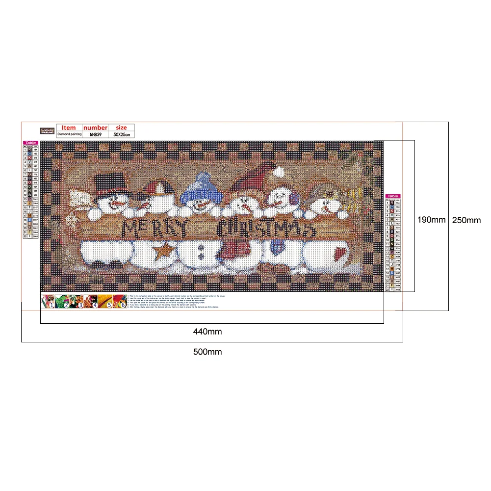 Diamond Painting - Full Round Drill - Snowman(50*25cm)