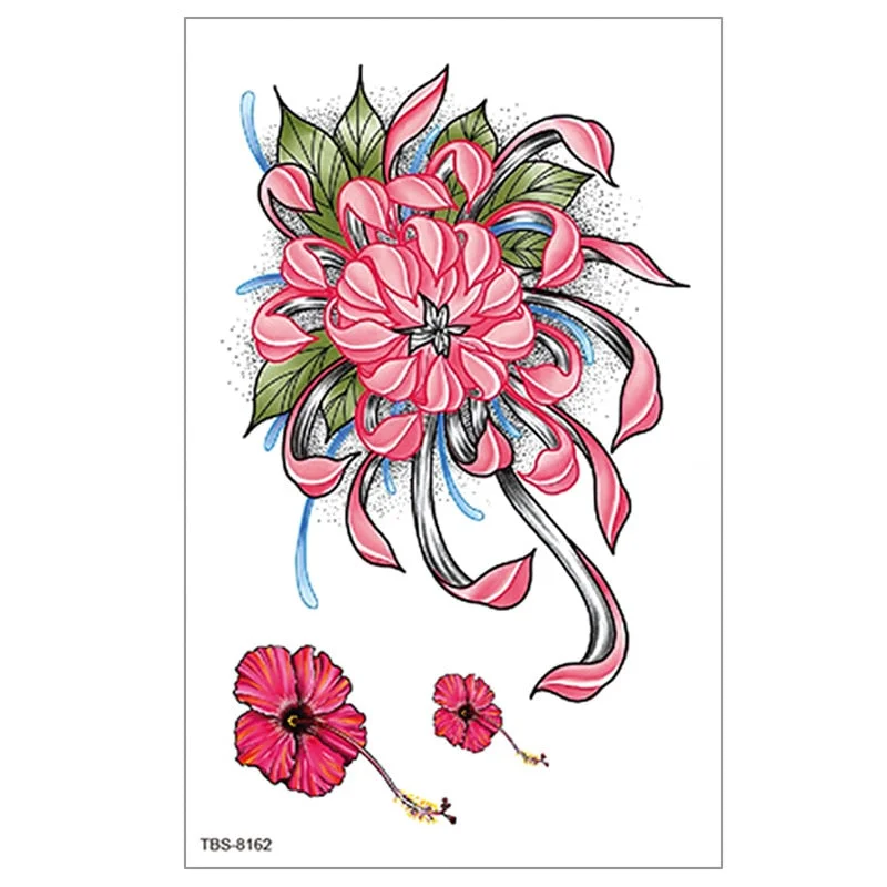 Fake temporary tattoo stickers Violet flowers rose arm shoulder tattoo Sticker Chest waterproof lady women big on body leg men