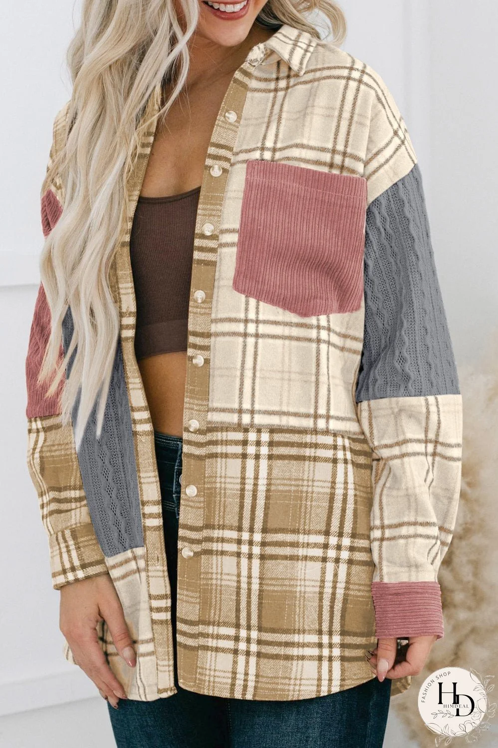 Stylish Colorblocked Corduroy Jacket