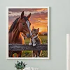 (40*50cm)Horse and Cat - Full Round Drill Diamond Painting