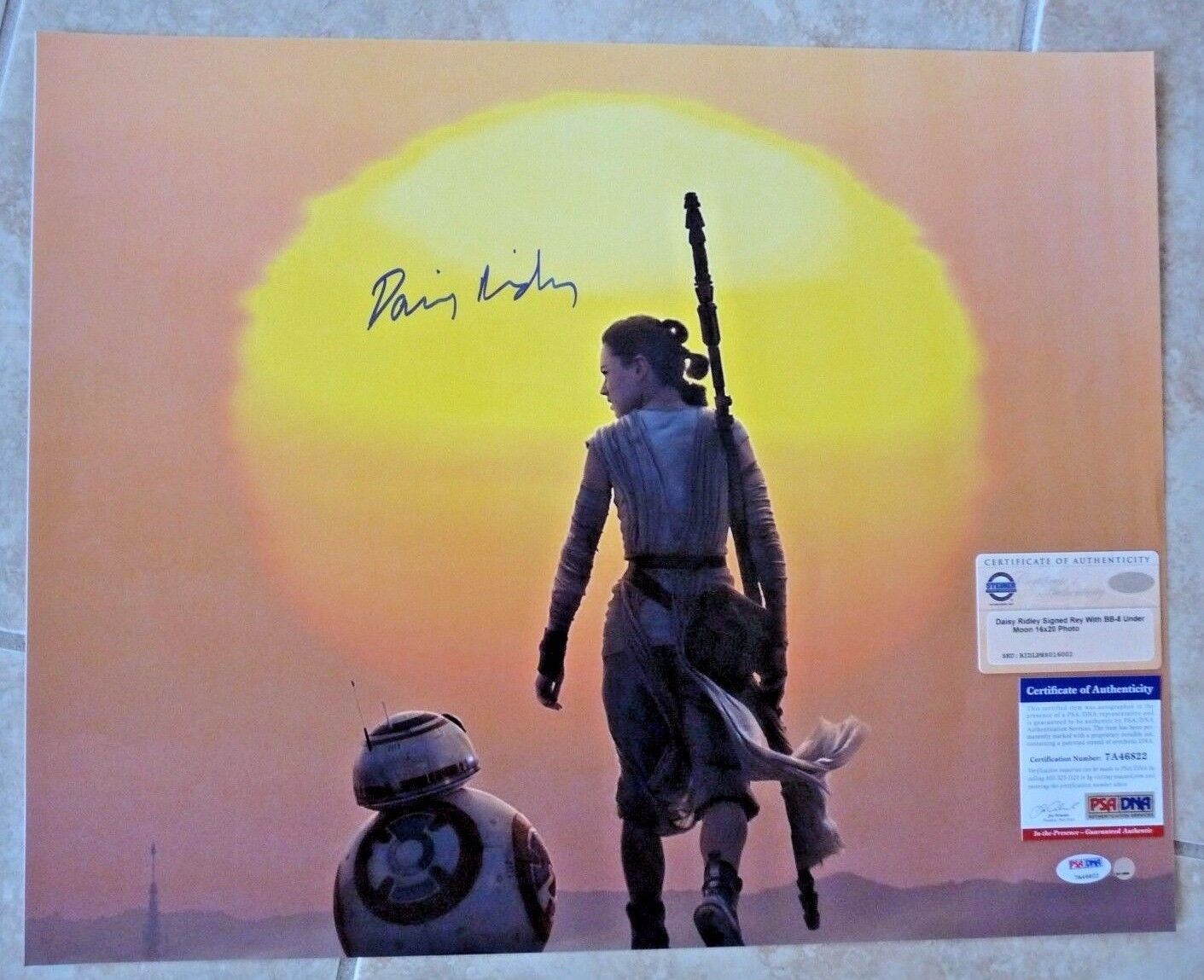 Diasy Ridley Star Wars Force Awakens 16x20 Signed Photo Poster painting PSA Steiner Certified #2