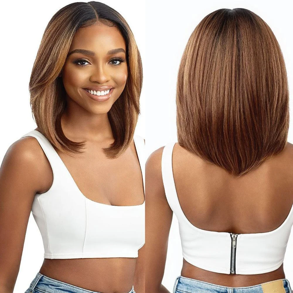 Fashion Women's Short Hair Bobo Head Split Bangs Black Brown