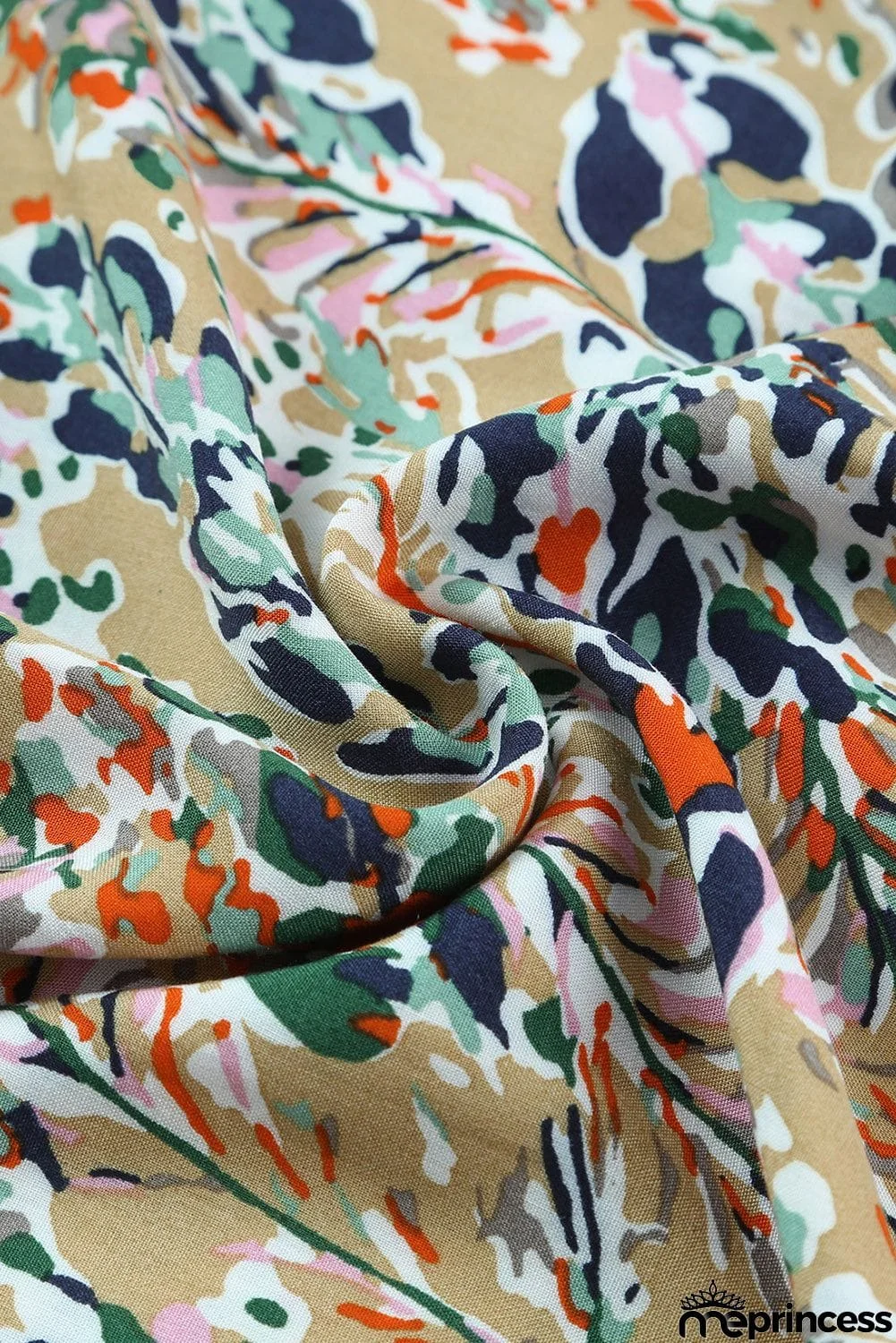 Printed Smocked Waist Wide Leg Pants