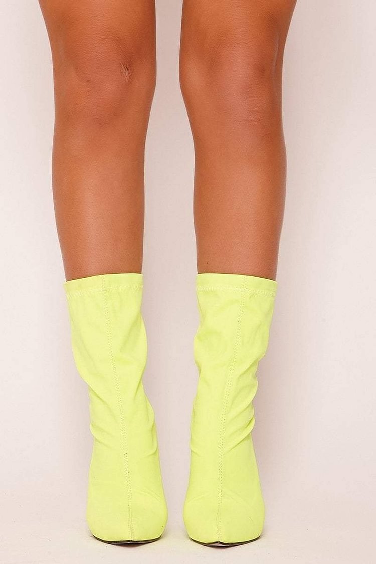 lime green sock booties