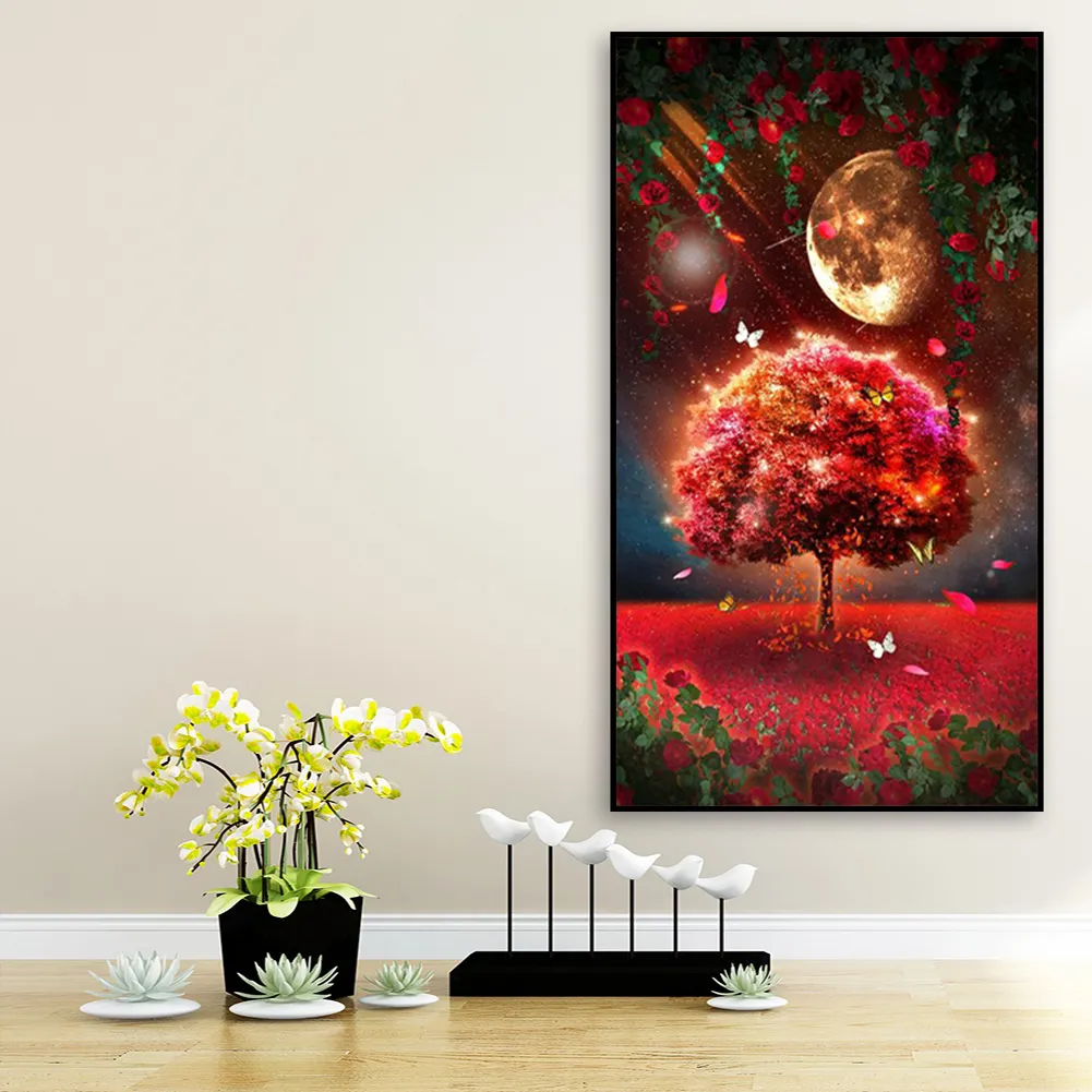 Full Round Diamond Painting 40*70cm - Moonlight Meteor Butterfly Mangrove