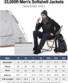 33,000ft Men's Softshell Jacket with Hood Fleece Lined Windbreaker Lightweight Waterproof Jackets for Hiking