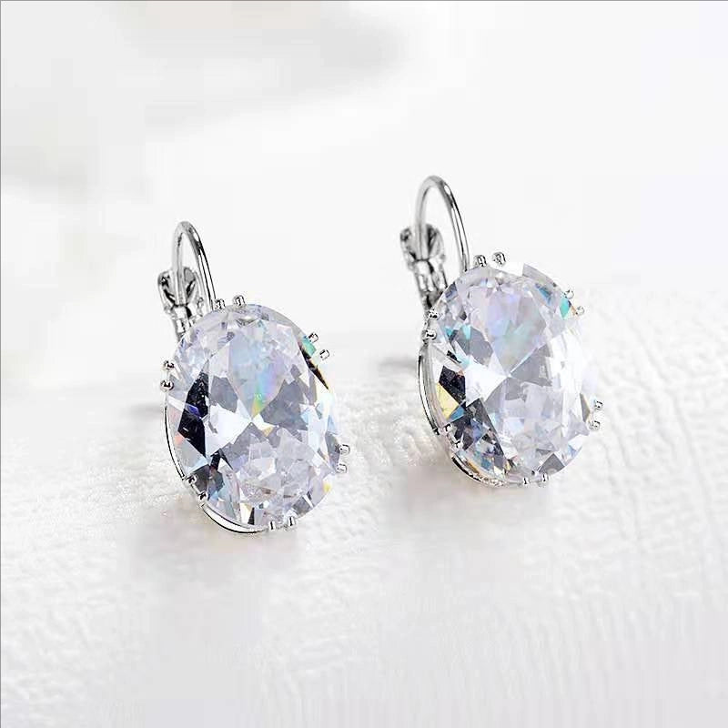 Jewelry Light Luxury Niche Colored Gemstone Stud Earrings Women’s Fashion Trendy Design Popular Earrings Earrings