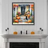 Diamond Painting-DIY Full Round Drill Halloween Cat Pumpkin(40*40CM）