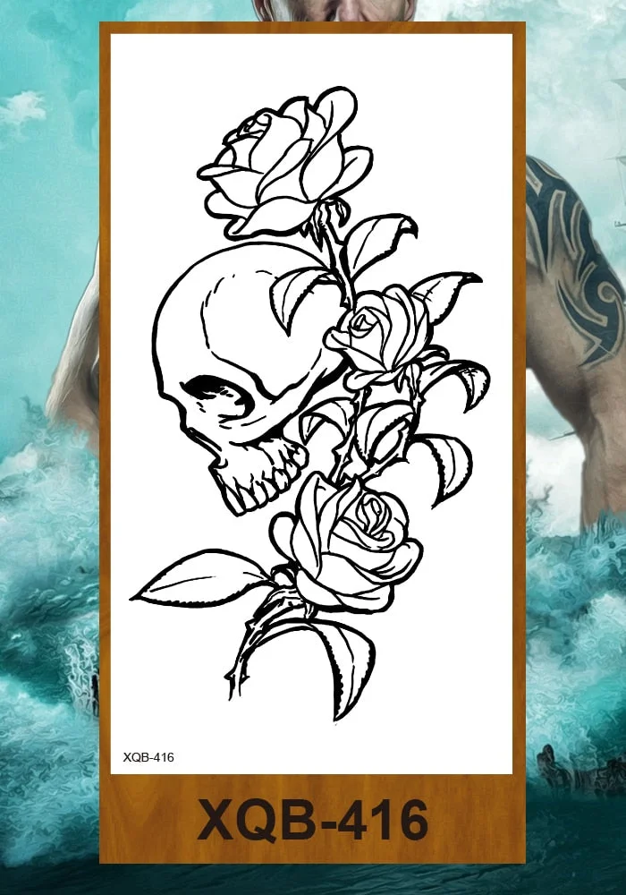 Hot Sale Temporary Tattoos Stickers Night Demon Sword Snake Men Women Girl Flower Arm Body Leg Chest Fake Tatoo Waterproof DIY