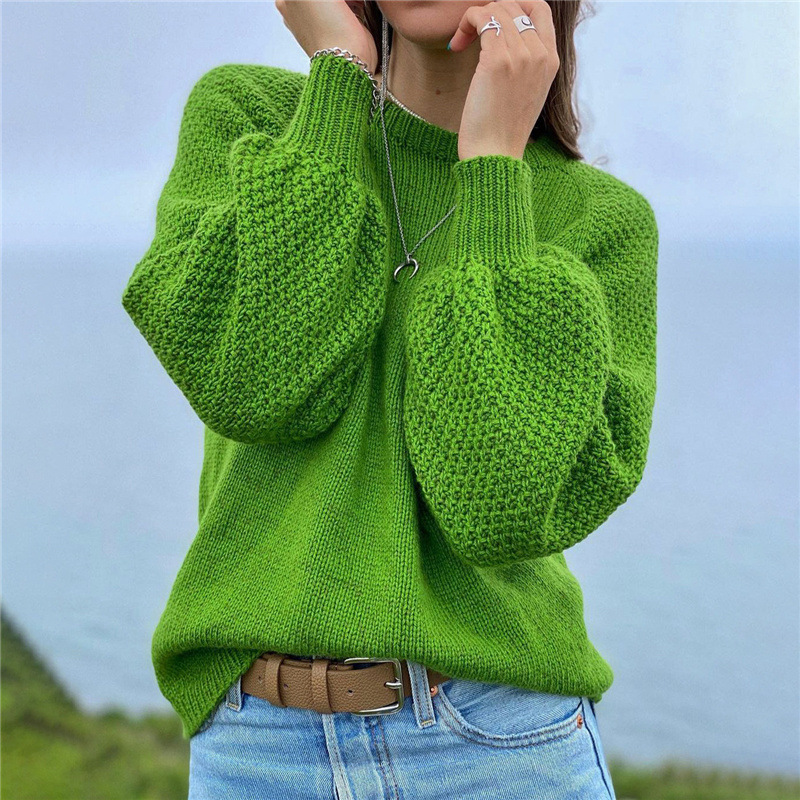 Rotimia New pullover solid color versatile sweater