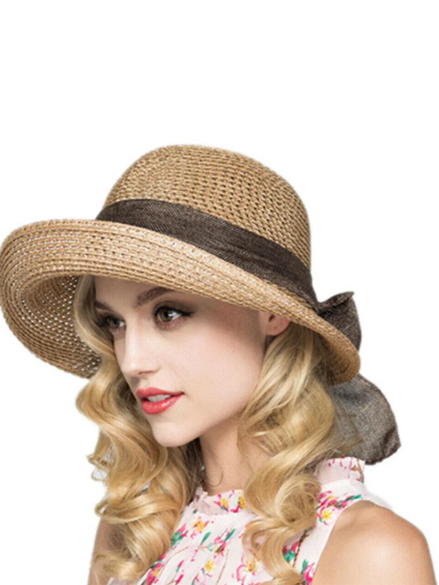 Casual Women Lady Straw Hat Sun Hats Panama Cap Sun Hat