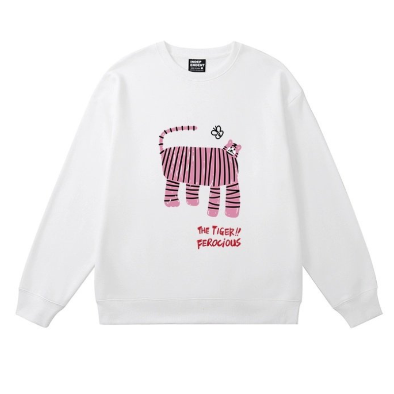 Women Pink Tiger Print Sweatshirt