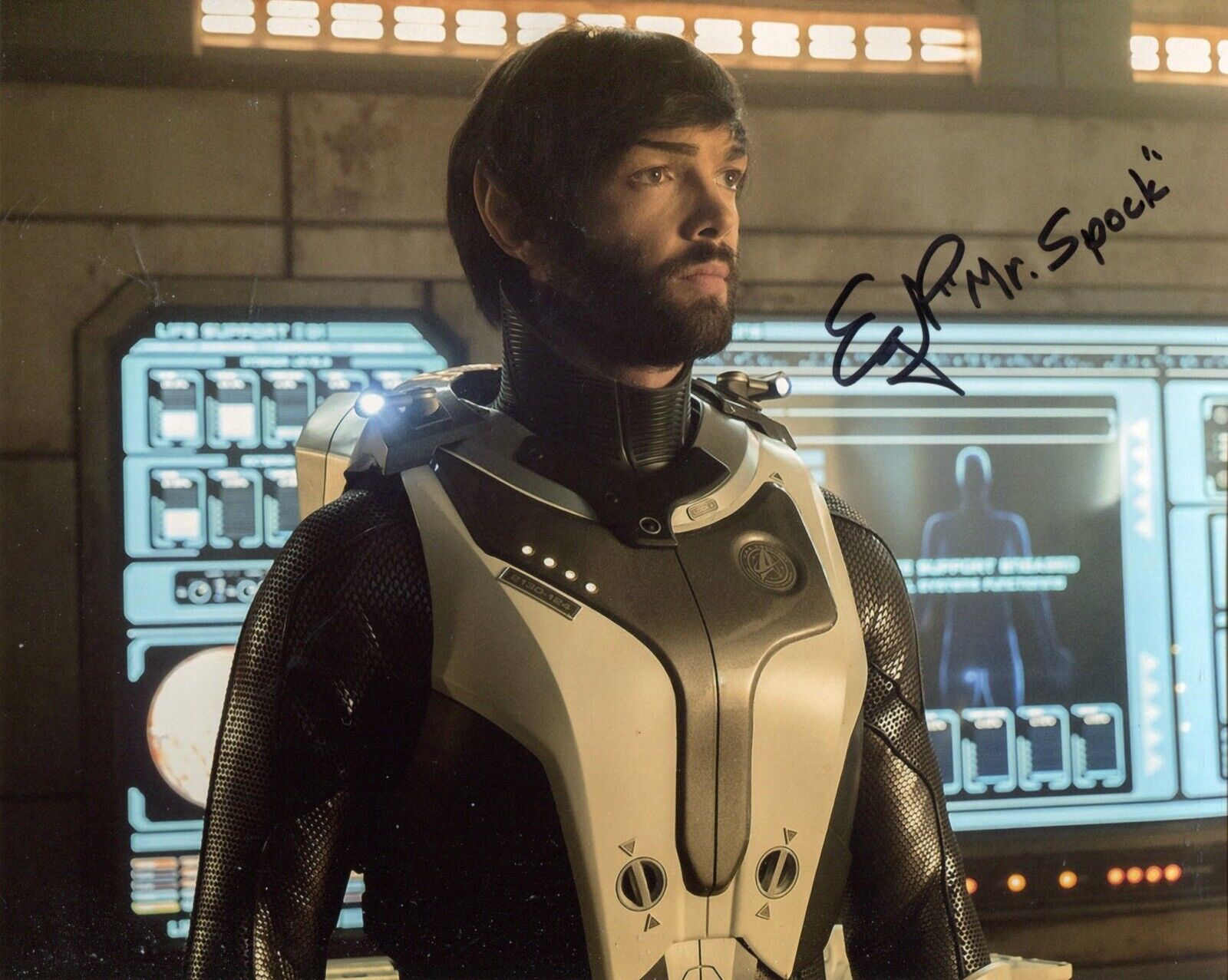 Actor Ethan Peck signed STAR TREK Discovery 8x10 Photo Poster painting