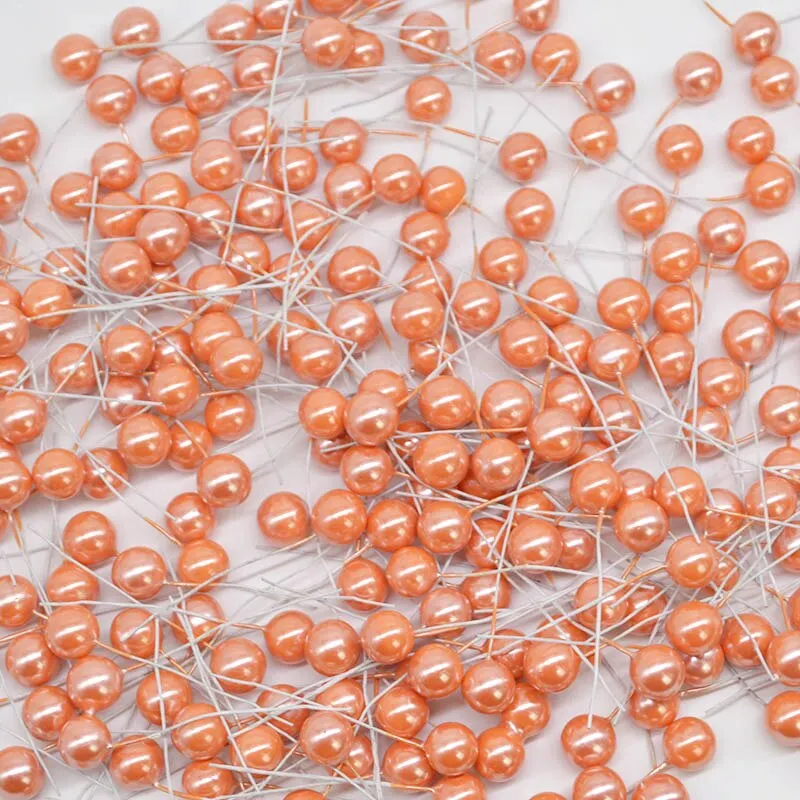 50pcs Colorful Pearl Stamens Artificial Flower small berries cherry For DIY Wedding Christmas Cake Box Pearl Wreaths Decoration