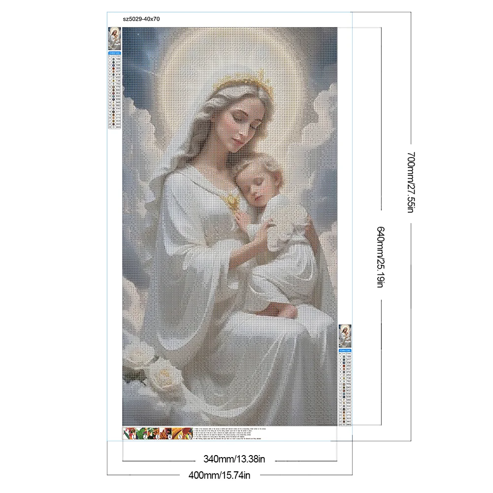 Diamond Painting - Full Round Drill - Angel Virgin(Canvas|40*70cm)