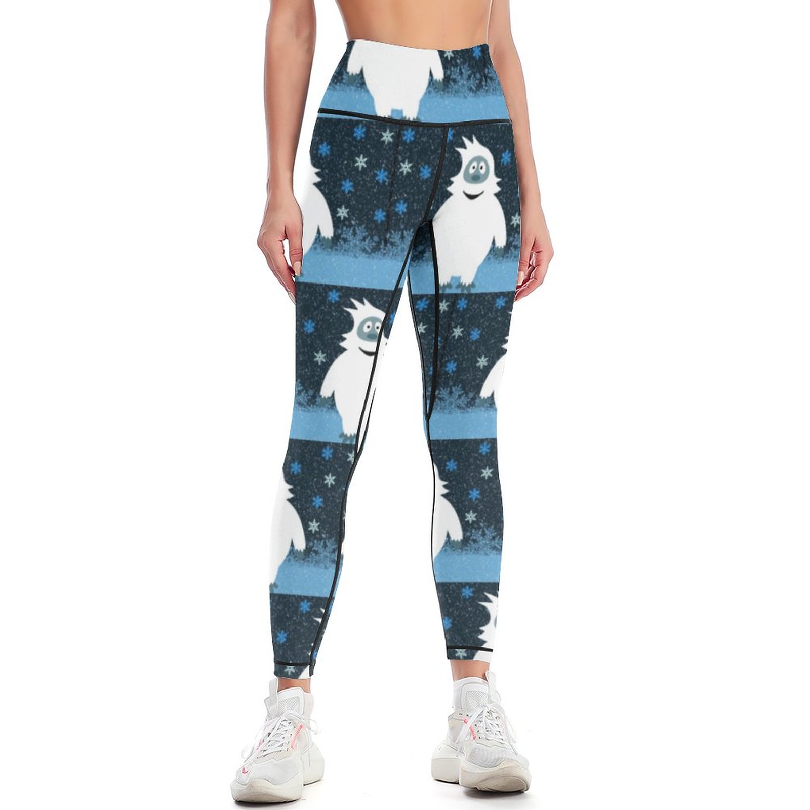 Snowie The Abominable Snowman Yoga Pants Women High Waisted Tummy Control Workout Leggings