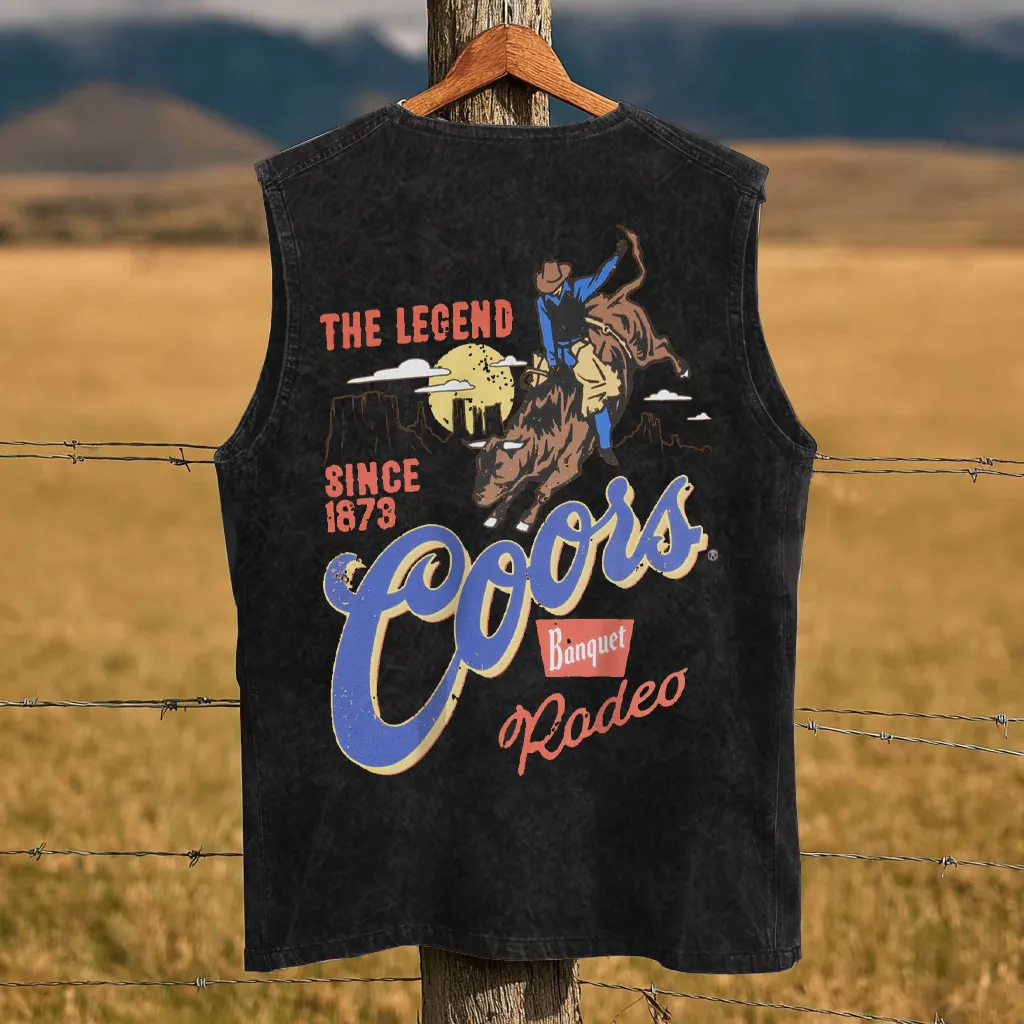 Western Legend Cowboy Graphic Washed Vest