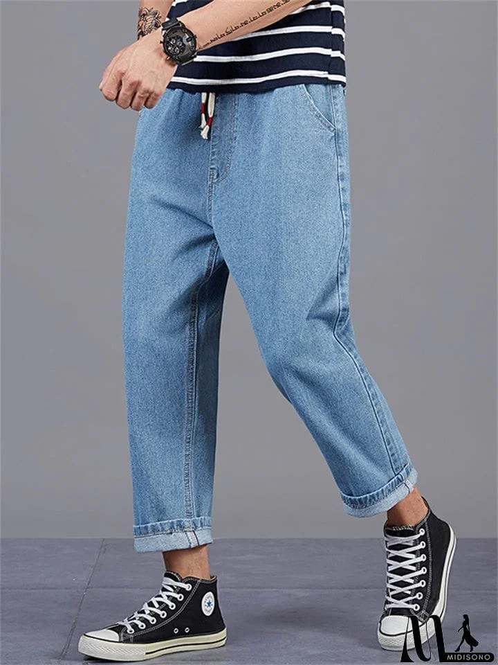 MidiSono - Fashion Men Straight-Leg Loose Casual Long Harem Pants