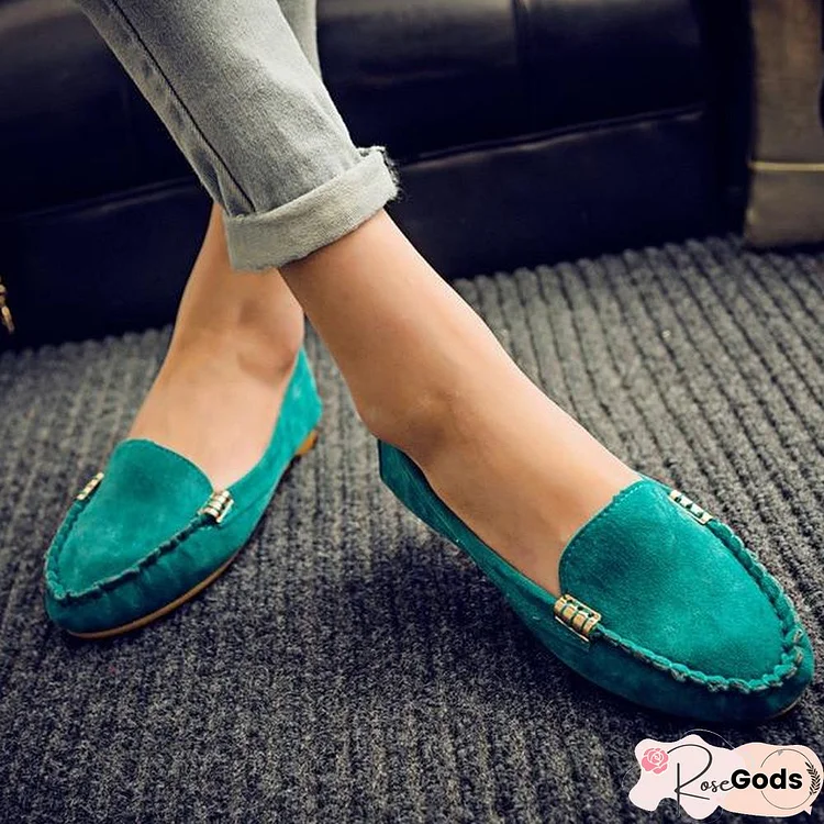 Plus Size Women Flats Shoes Candy Color Slip On Flat Comfortable Loafers Shoes