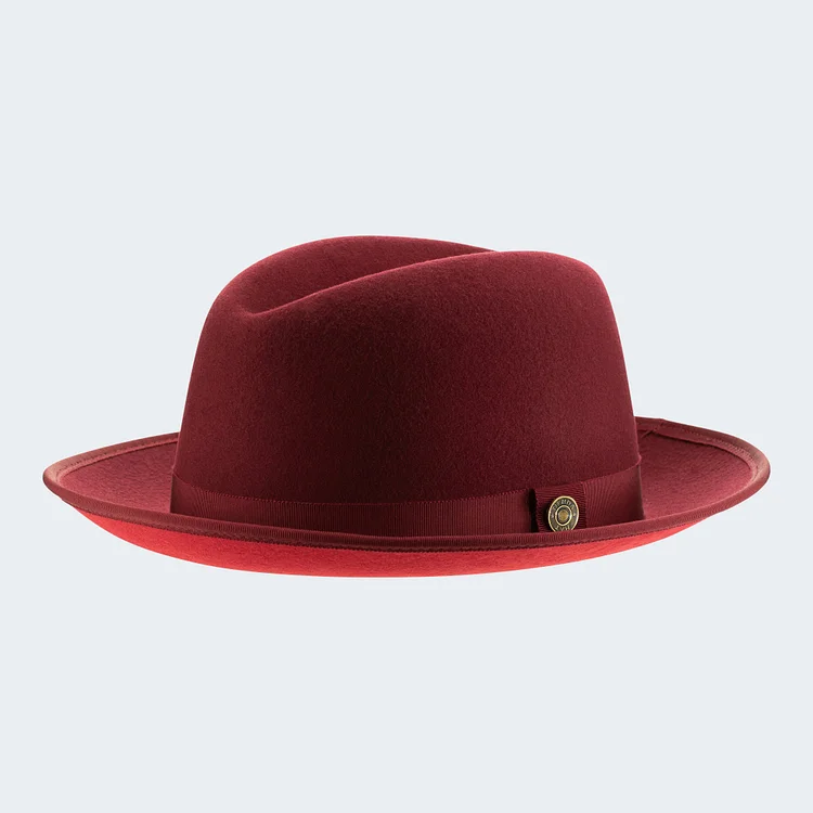 Classic Center-creased Fedora-King (Old Maroon)