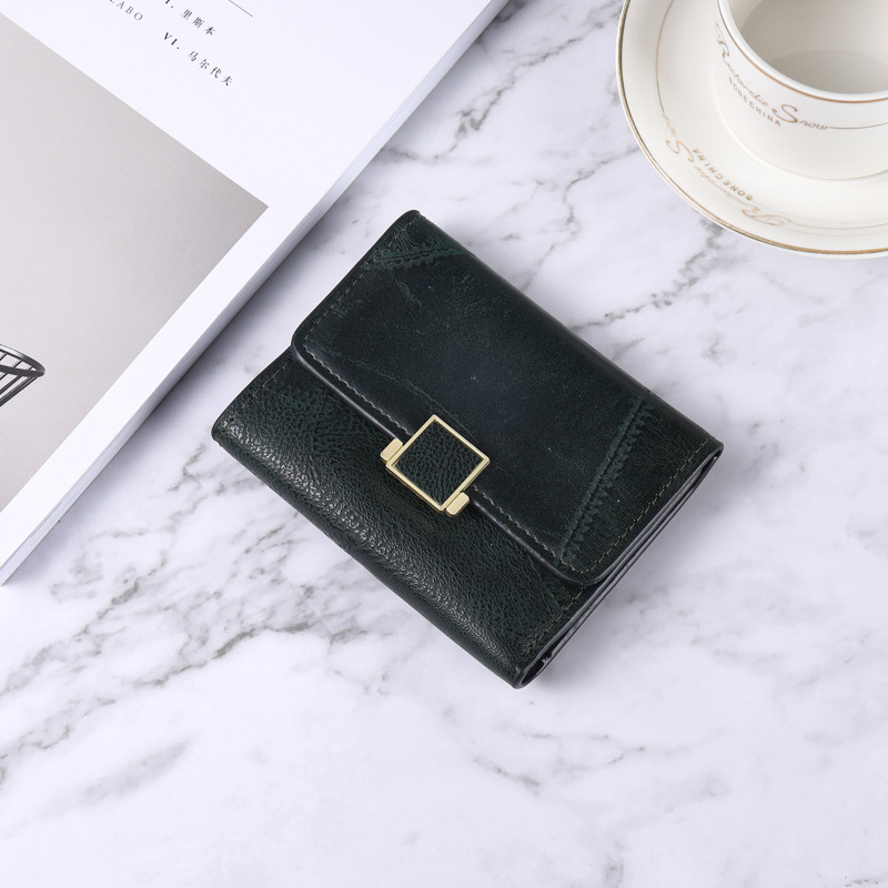 Retro Student Solid Color Simple Multi-card Wallet Coin Purse