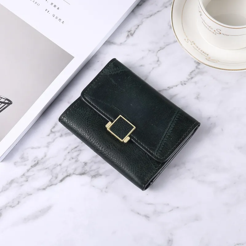 Retro Student Solid Color Simple Multi-card Wallet Coin Purse