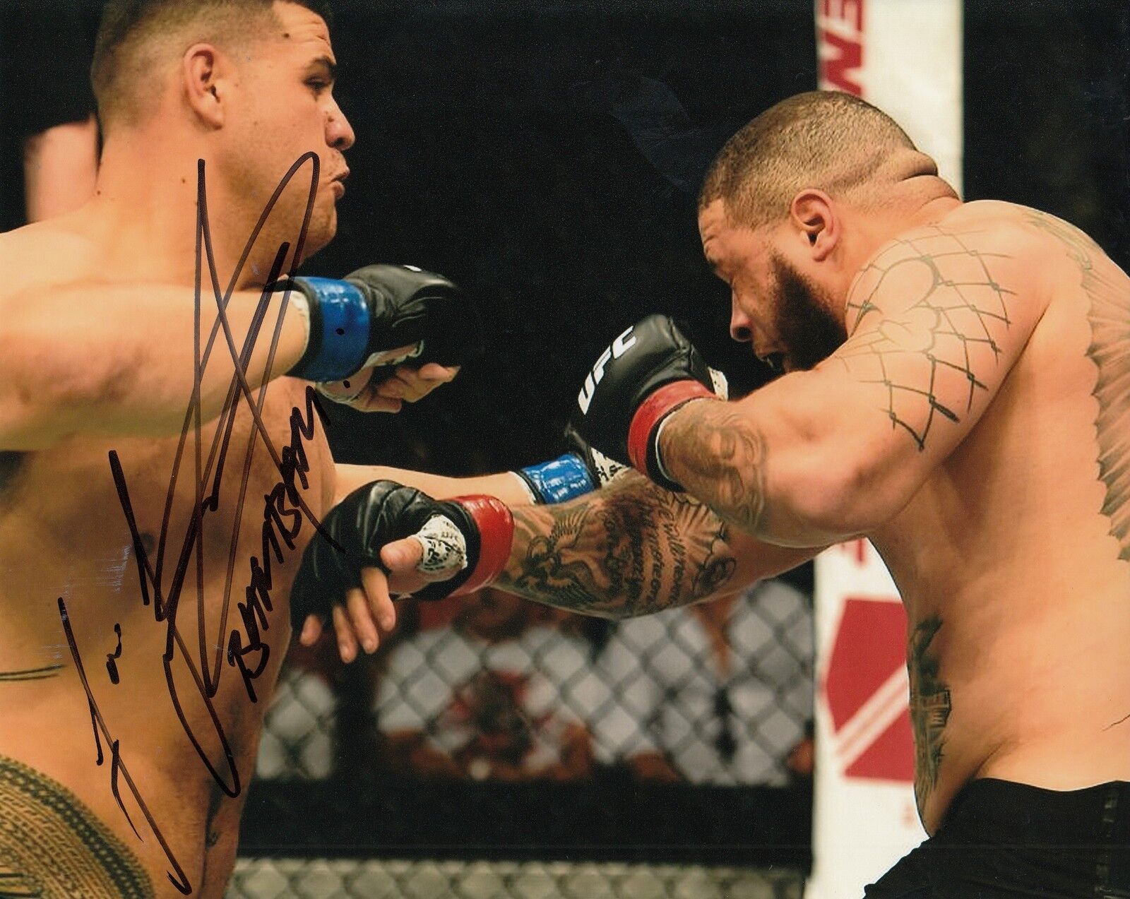 TAI TUIVASA signed (UFC) MMA FIGHTING 8X10 Photo Poster painting *BAM BAM* W/COA #2