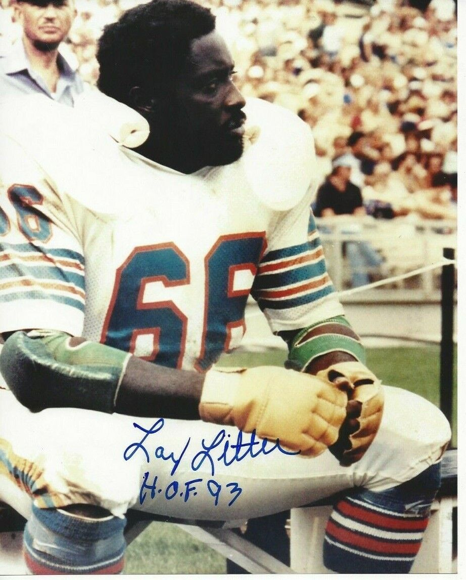 Larry Little Autographed 8x10 Miami Dolphins HOFRare B891