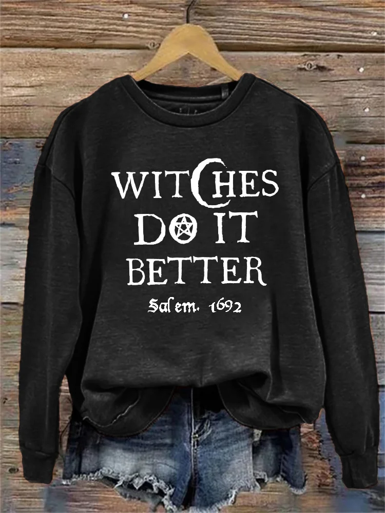 Witches Do It Better Salem 1692 Washed Sweatshirt socialshop