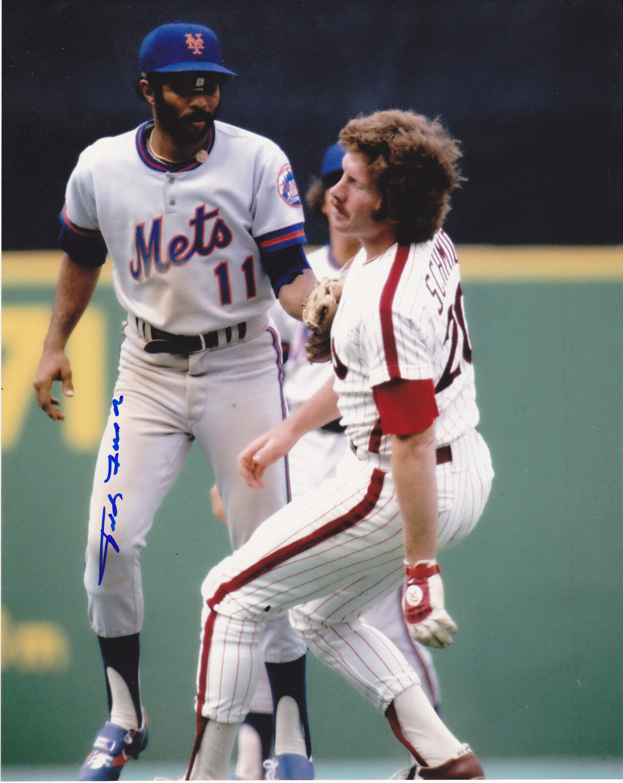 FRANK TAVERAS NEW YORK METS ACTION SIGNED 8x10