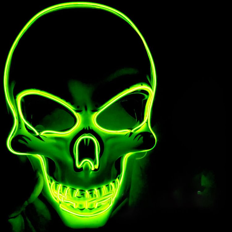 Light Up EL Wire Skull Mask
