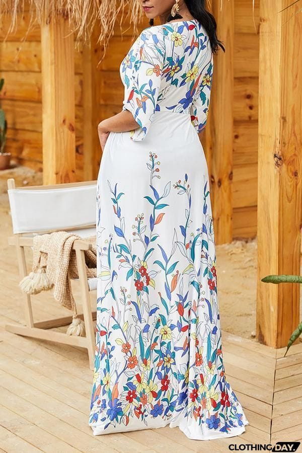 Floral Print Knot Cardigan