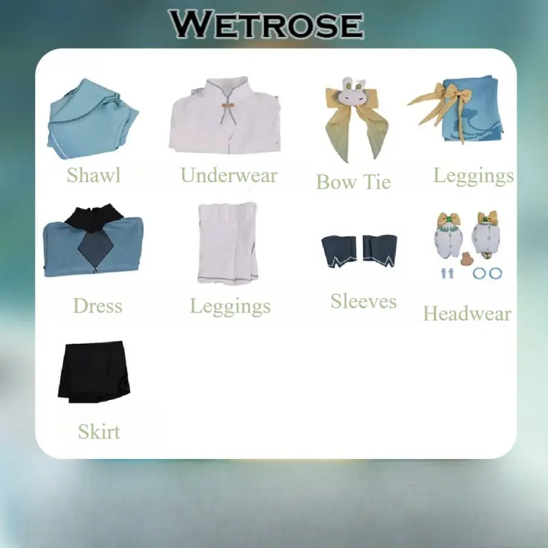 [Wetrose] Pre-Order Genshin Impact Yaoyao Rainlit Bamboo Reverie Anime Game Outfit Cosplay Costume