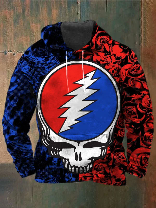 Unisex Skull Print Heavyweight Hoodies