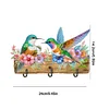 Diamond Painting Wooden Bird Flower Hooks Rail for Home Decor