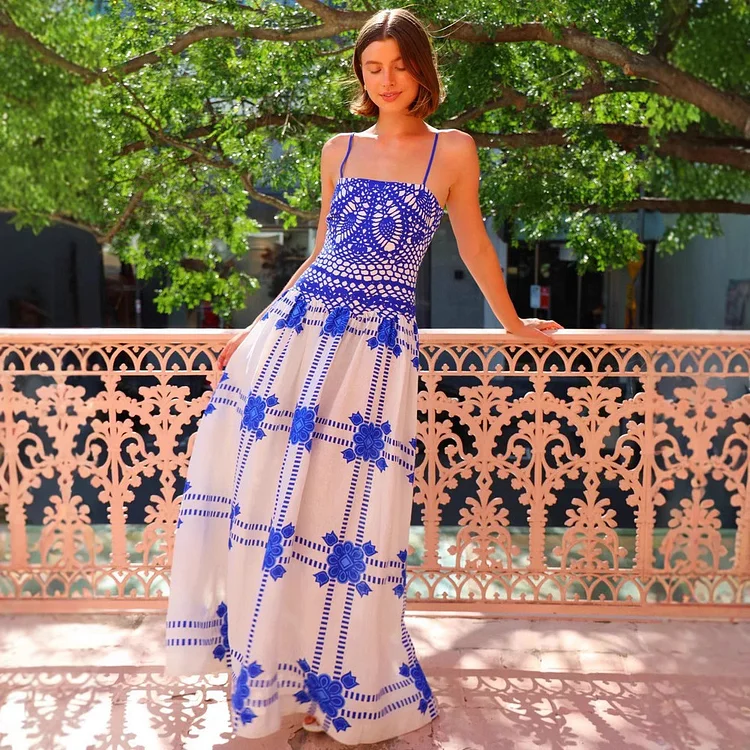 Sling Printed Maxi Dress