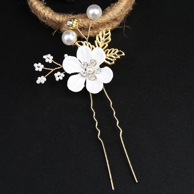 Vintage Golden Leaf Updo Hair Comb Headdress Handmade Bridal Embellished Headdress Flower Comb Hairpin Bridal Accessories