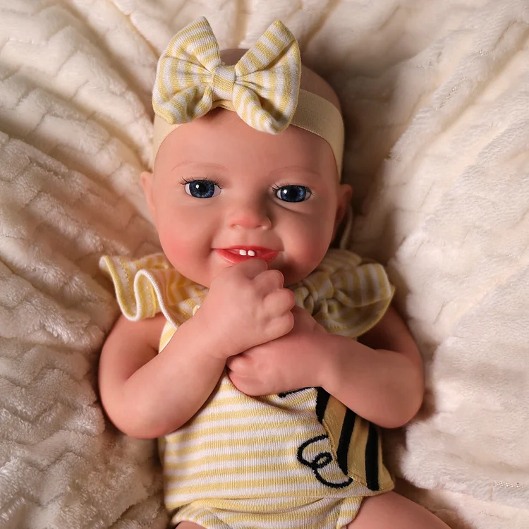 Babeside Leen 12"/16'' Full Silicone Reborn Baby Doll Blue Eyes Adorable Girl