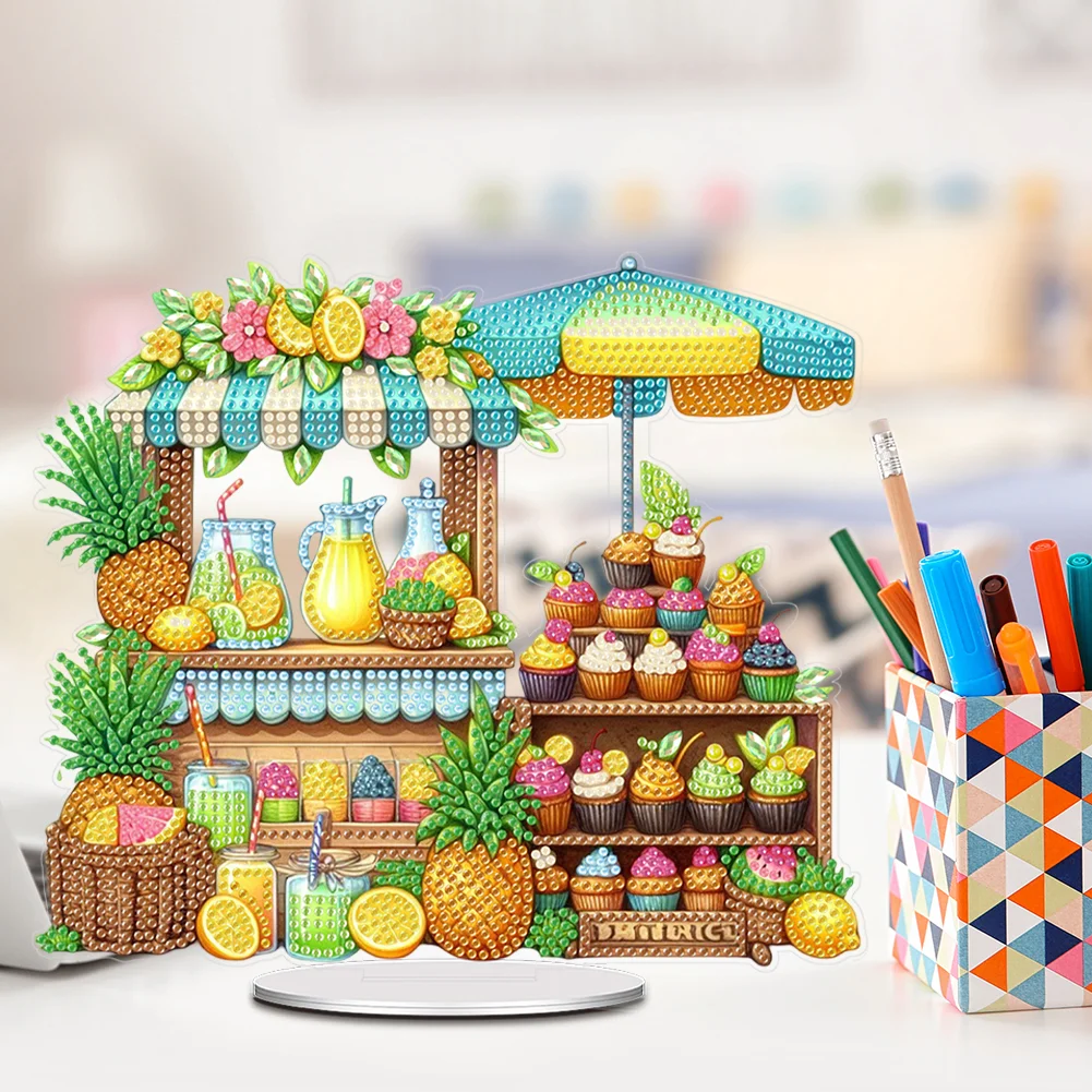 DIY Drink Stall Table Top Diamond Painting Acrylic Ornament Kits Home Decor