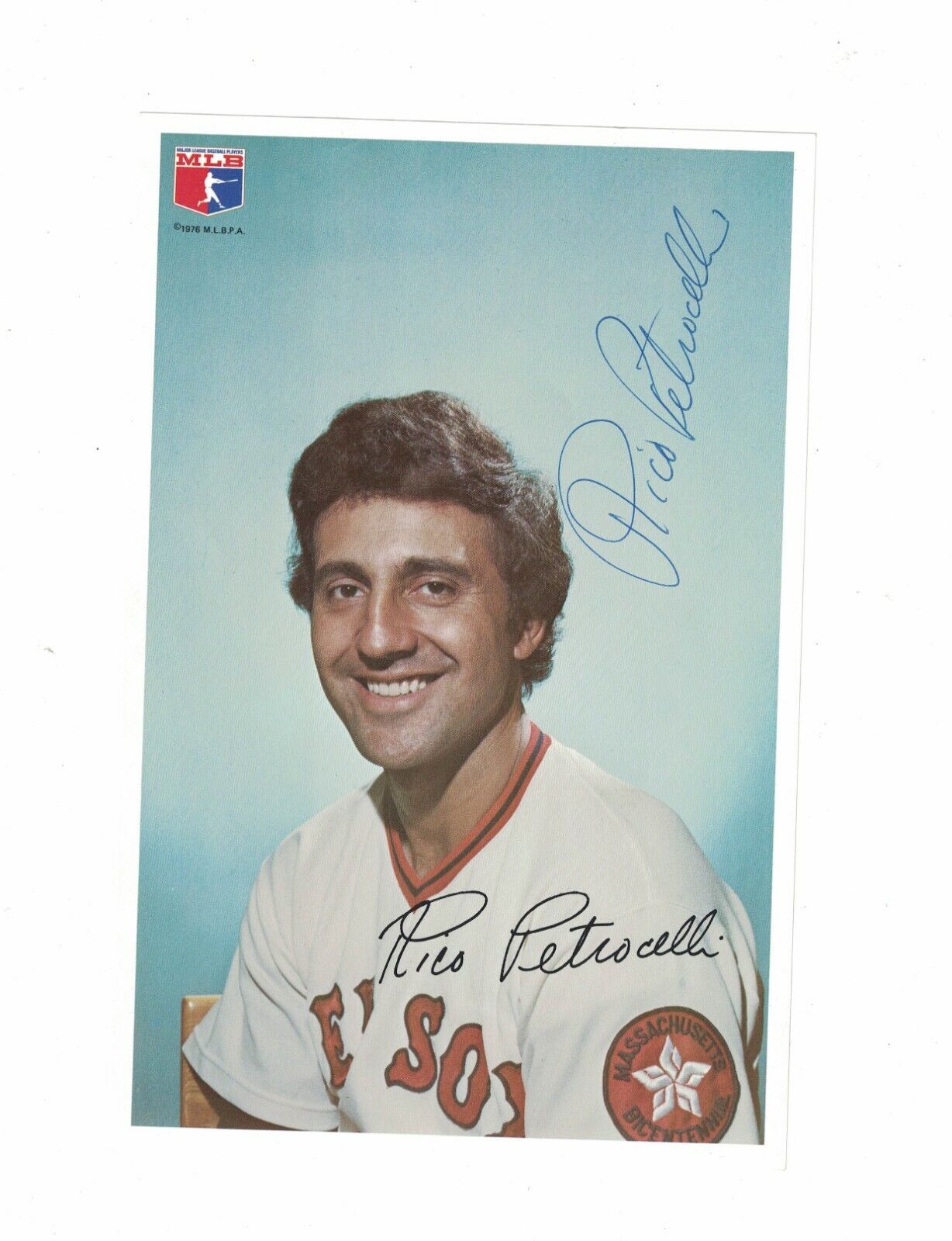 1976 Rico Petrocelli Boston Red Sox Signed 6 x 9