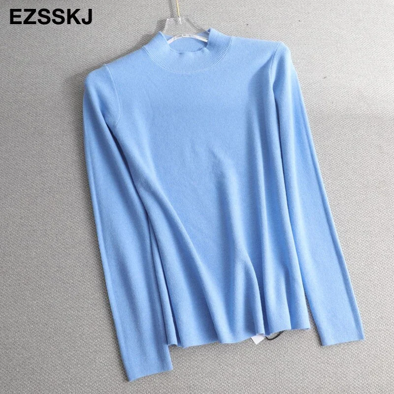 Loose  halfneck Sweater Pullover Women Autumn winter Casual long Sleeve basic plus size Sweater For women Female knit top