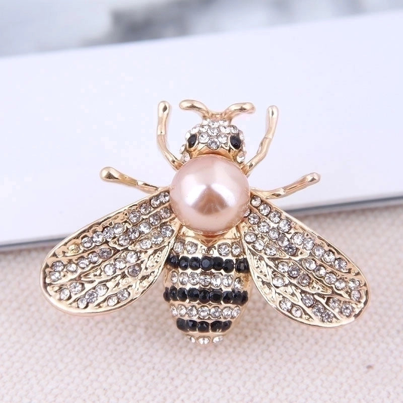 Fashion Bee Alloy Inlay Artificial Pearls Rhinestones Women’s Brooches