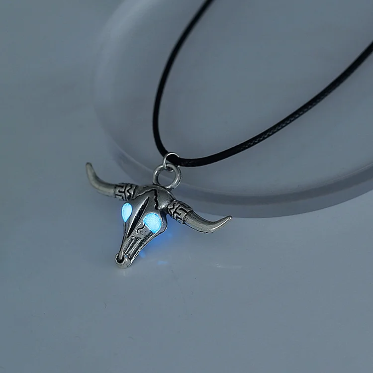 Glowing Bull Head Necklace Jewelry