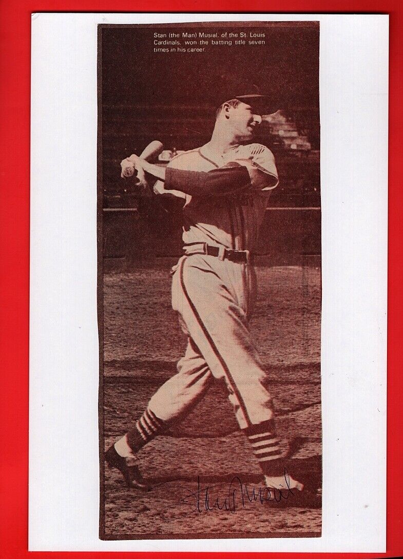 1940's STAN MUSIAL-ST LOUIS CARDINALS AUTOGRAPHED VINTAGE MAGAZINE Photo Poster painting-d.2013