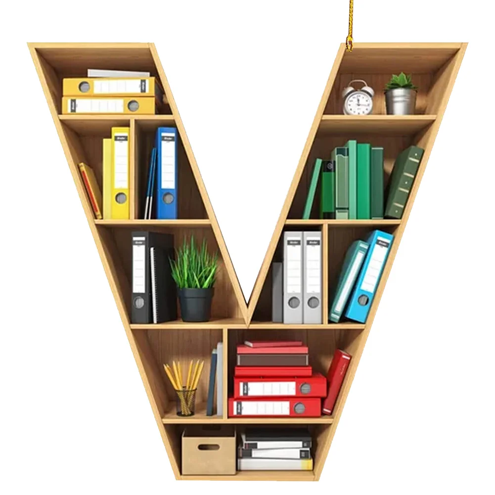 Acrylic Christmas Library Shelf Ornaments Personalized Initial Monogram Ornament