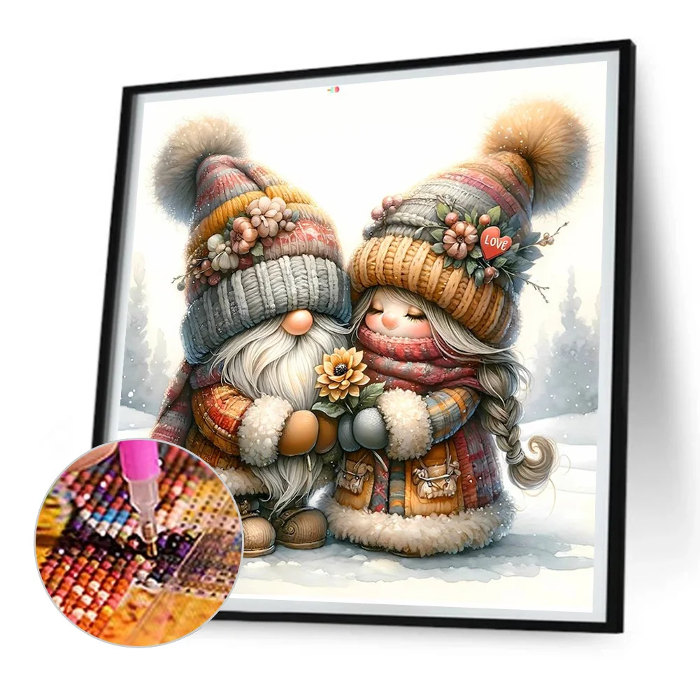 Diamond Painting - Full Round Drill - Gnome Love(Canvas|30*30cm)